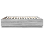 vidaXL Bettgestell Grau Sonoma 200x200 cm Holzwerkstoff