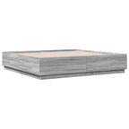 vidaXL Bettgestell Grau Sonoma 200x200 cm Holzwerkstoff