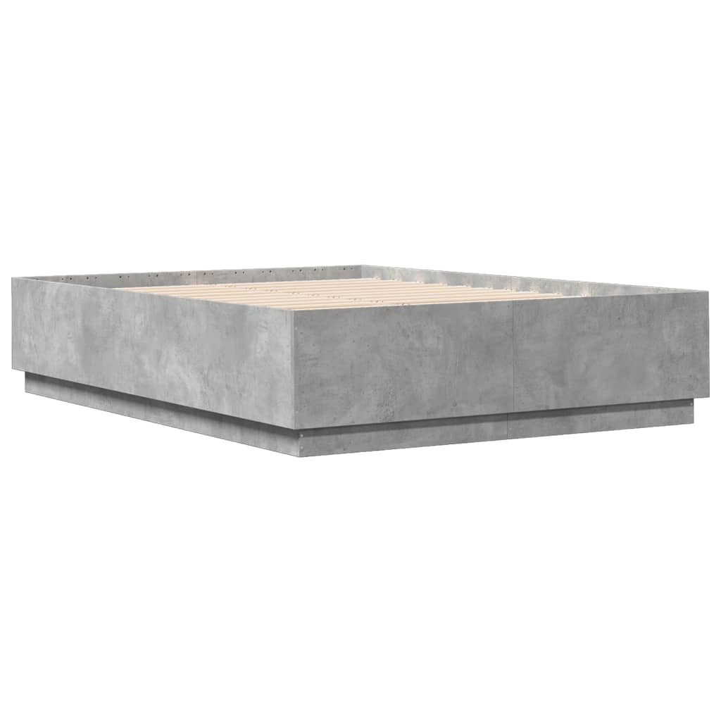vidaXL Bettgestell Betongrau 160x200 cm Holzwerkstoff