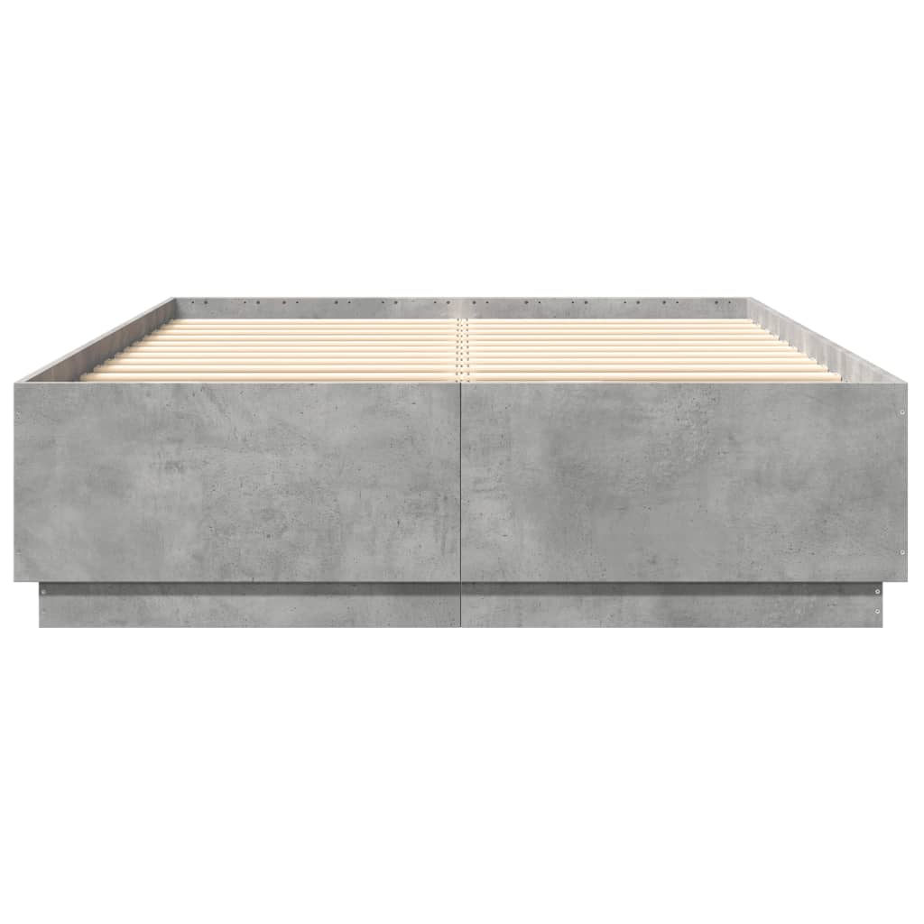 vidaXL Bettgestell Betongrau 160x200 cm Holzwerkstoff