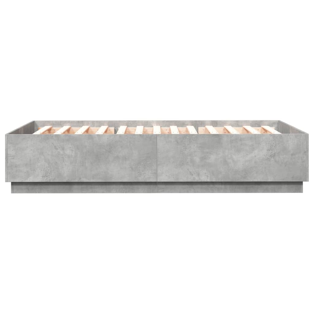 vidaXL Bettgestell Betongrau 160x200 cm Holzwerkstoff