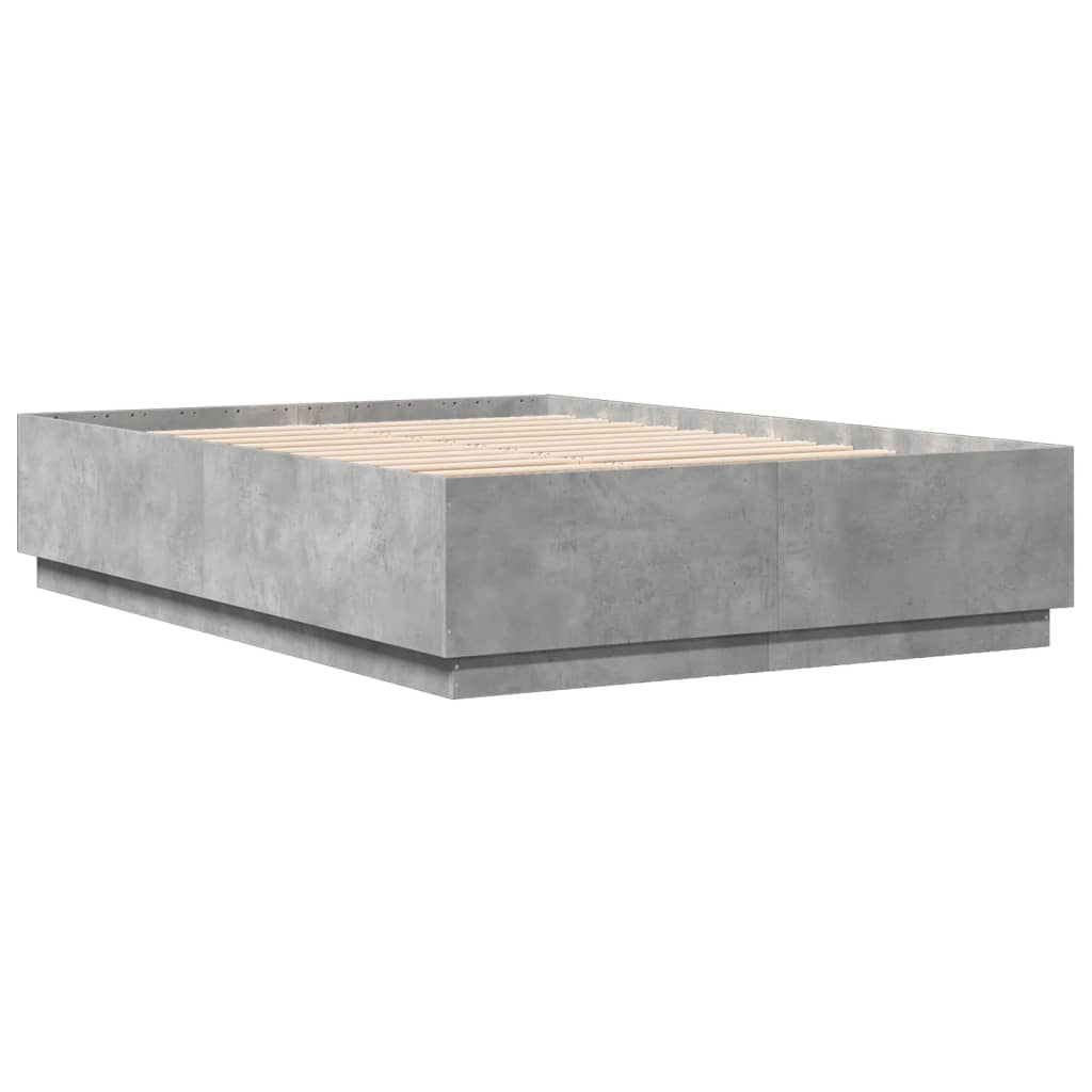 vidaXL Bettgestell Betongrau 160x200 cm Holzwerkstoff