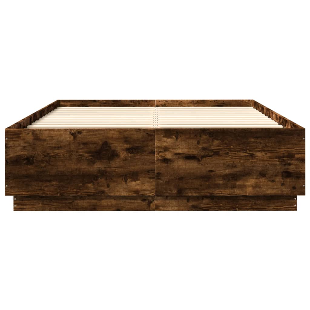 vidaXL Bettgestell Räuchereiche 150x200 cm Holzwerkstoff