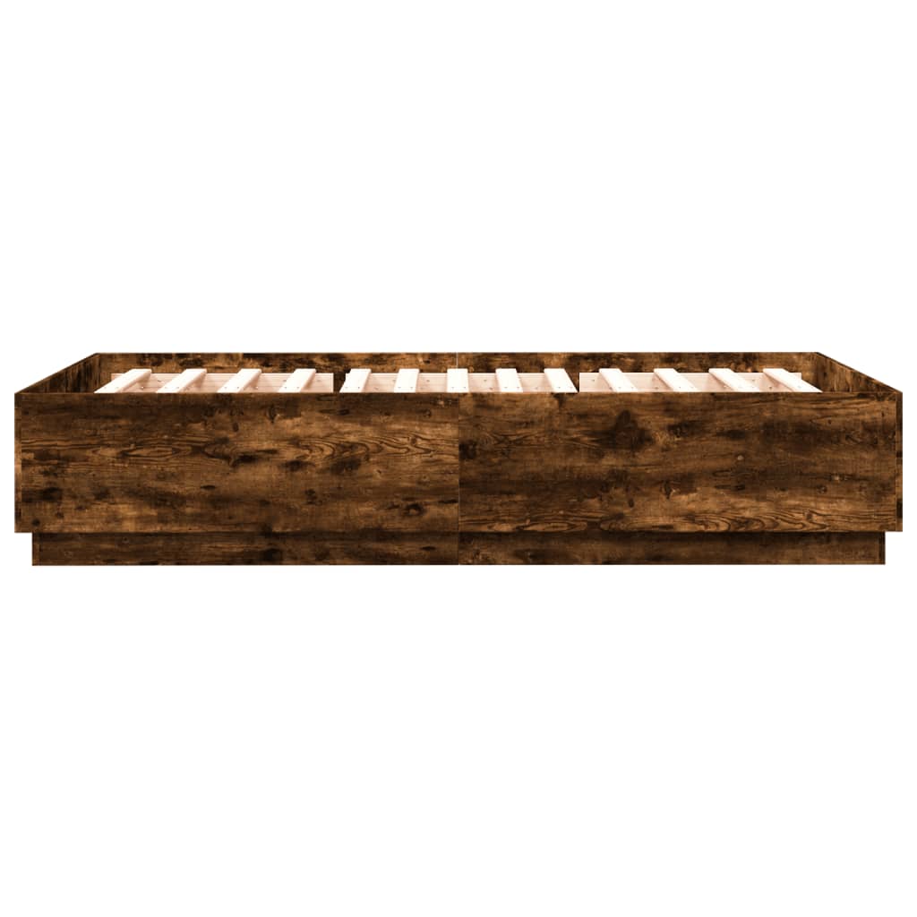 vidaXL Bettgestell Räuchereiche 150x200 cm Holzwerkstoff