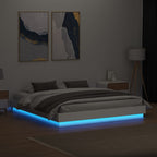 vidaXL Bettgestell mit LED Weiß 200x200 cm