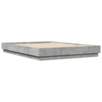 vidaXL Bettgestell mit LED Betongrau 160x200 cm