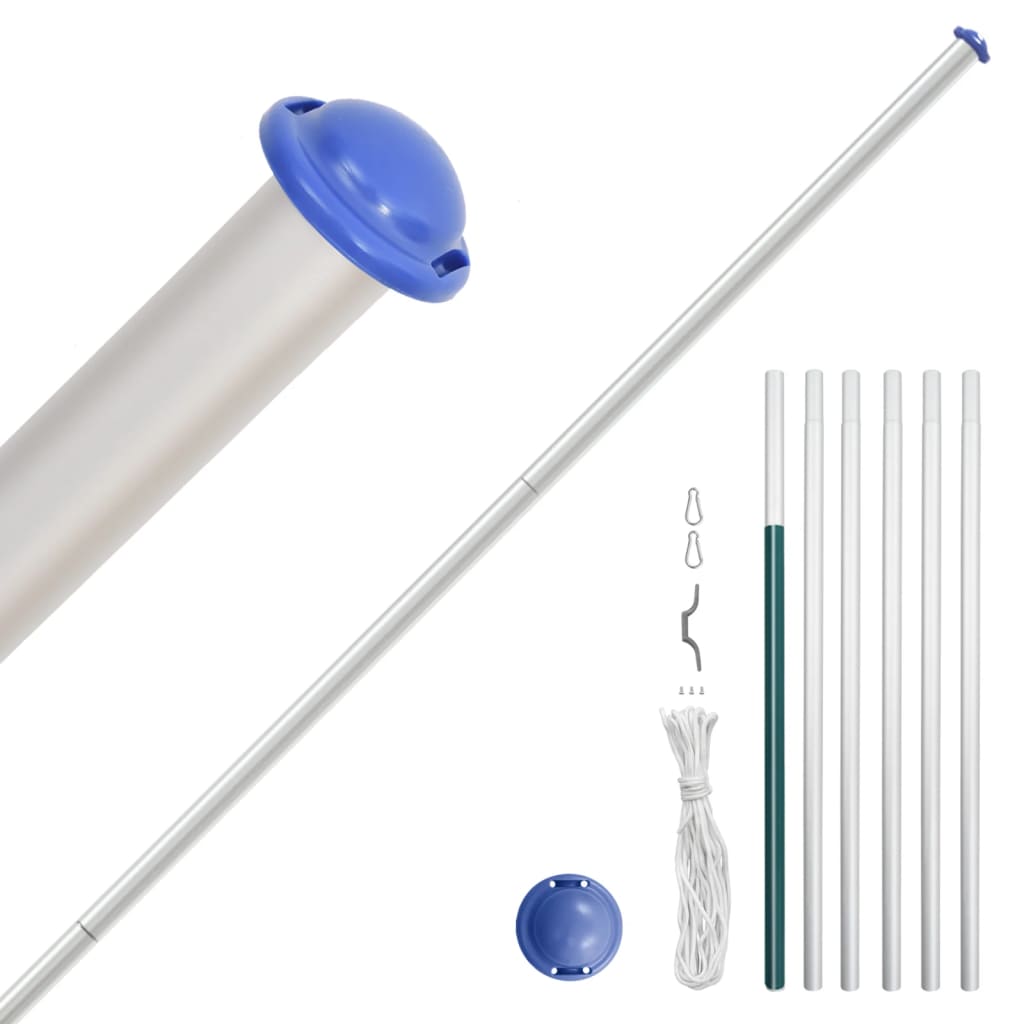 vidaXL Flagge der Ukraine und Mast 6,23 m Aluminium