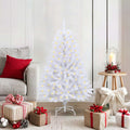 vidaXL Künstlicher Weihnachtsbaum Weiß 120 cm PVC und Metall