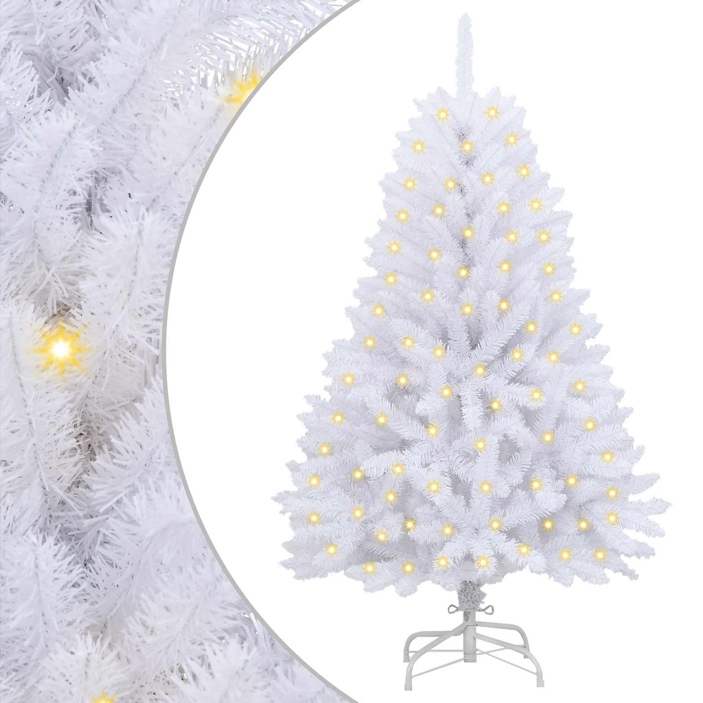 vidaXL Künstlicher Weihnachtsbaum Weiß 120 cm PVC und Metall