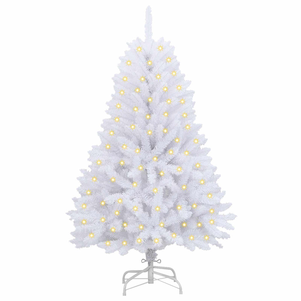 vidaXL Künstlicher Weihnachtsbaum Weiß 120 cm PVC und Metall