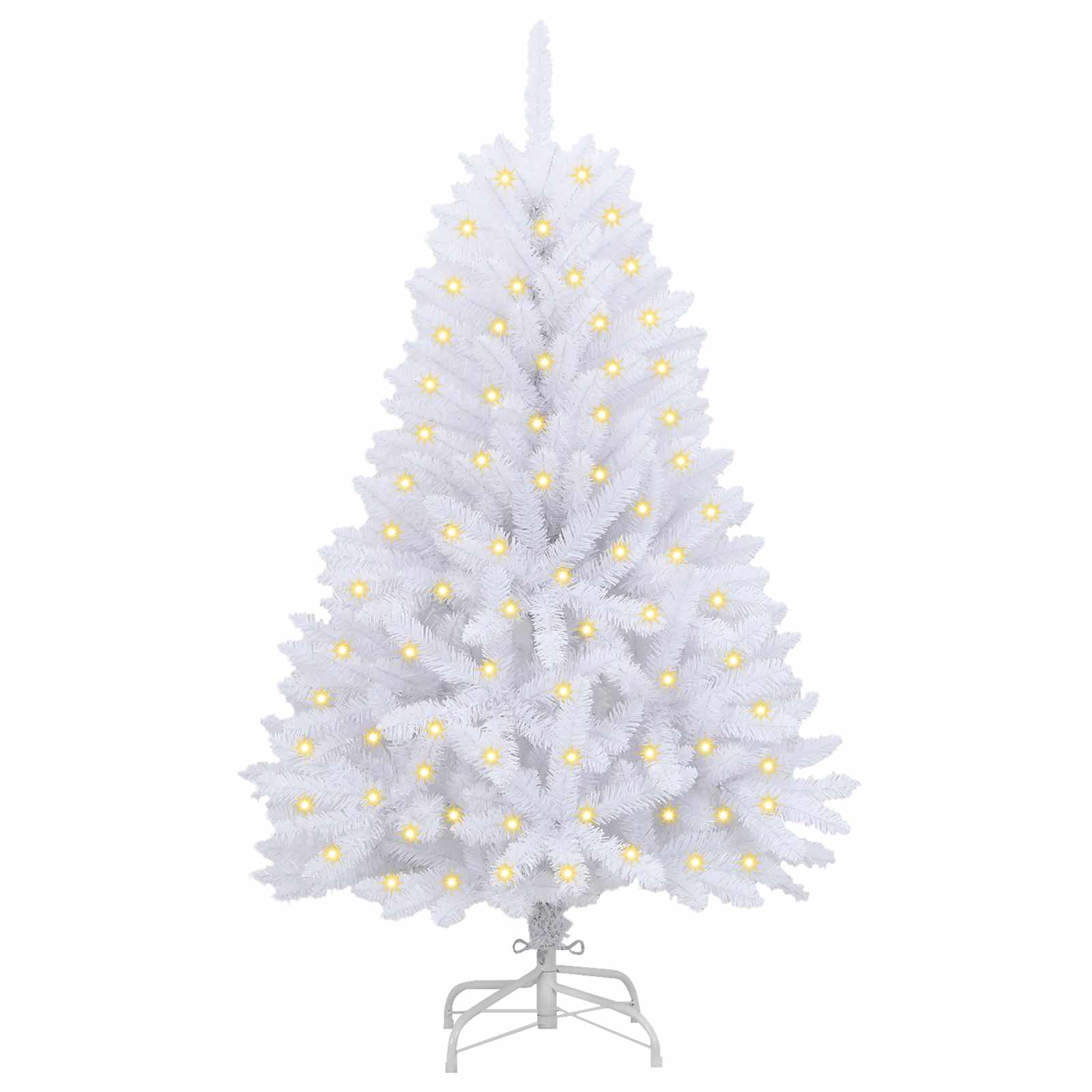 vidaXL Künstlicher Weihnachtsbaum Weiß 120 cm PVC und Metall