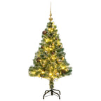 vidaXL Künstlicher Weihnachtsbaum mit Schnee & Kugeln 150 LEDs 150 cm