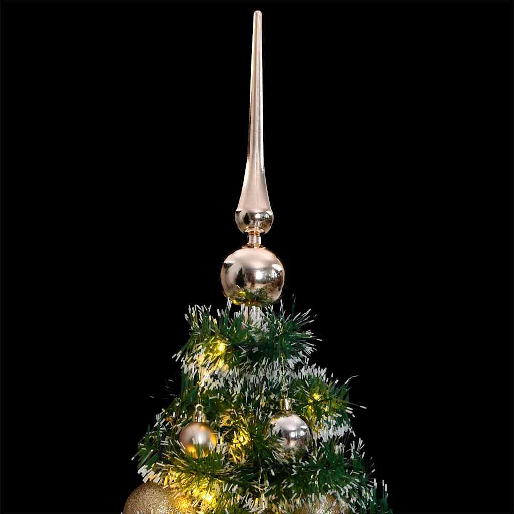 vidaXL Künstlicher Weihnachtsbaum mit Schnee & Kugeln 150 LEDs 150 cm