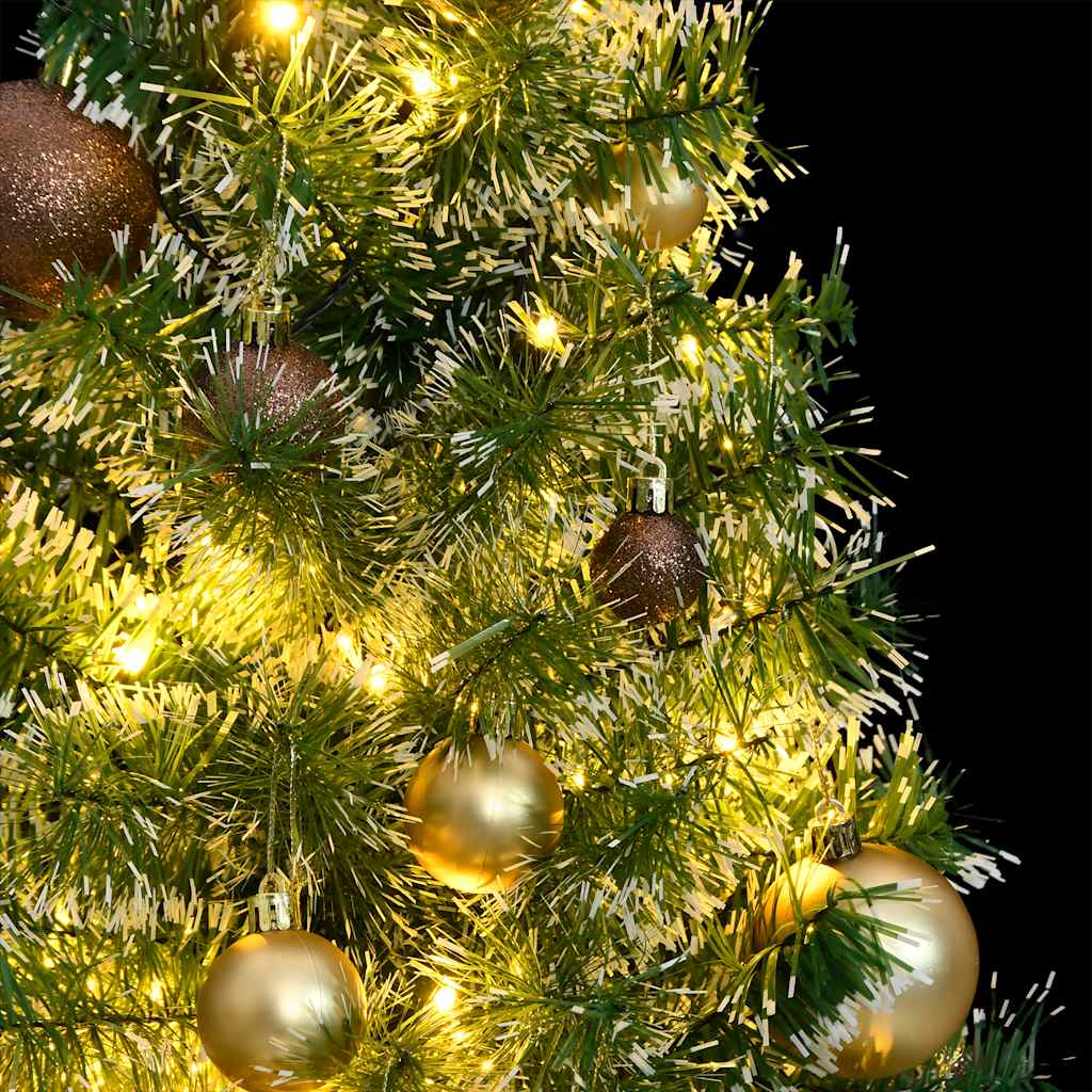 vidaXL Künstlicher Weihnachtsbaum mit Schnee & Kugeln 150 LEDs 150 cm