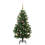 vidaXL Künstlicher Weihnachtsbaum Klappbar 150 LEDs & Kugeln 120 cm
