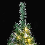 vidaXL Künstlicher Weihnachtsbaum 300 LEDs & Kugeln Beschneit 210 cm