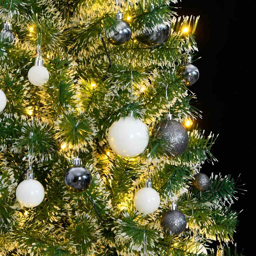 vidaXL Künstlicher Weihnachtsbaum 300 LEDs & Kugeln Beschneit 210 cm