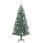 vidaXL Künstlicher Weihnachtsbaum 300 LEDs & Kugeln Beschneit 210 cm