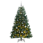 vidaXL Künstlicher Weihnachtsbaum Klappbar 300 LEDs & Kugeln 180 cm