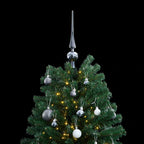 vidaXL Künstlicher Weihnachtsbaum Klappbar 300 LEDs & Kugeln 180 cm
