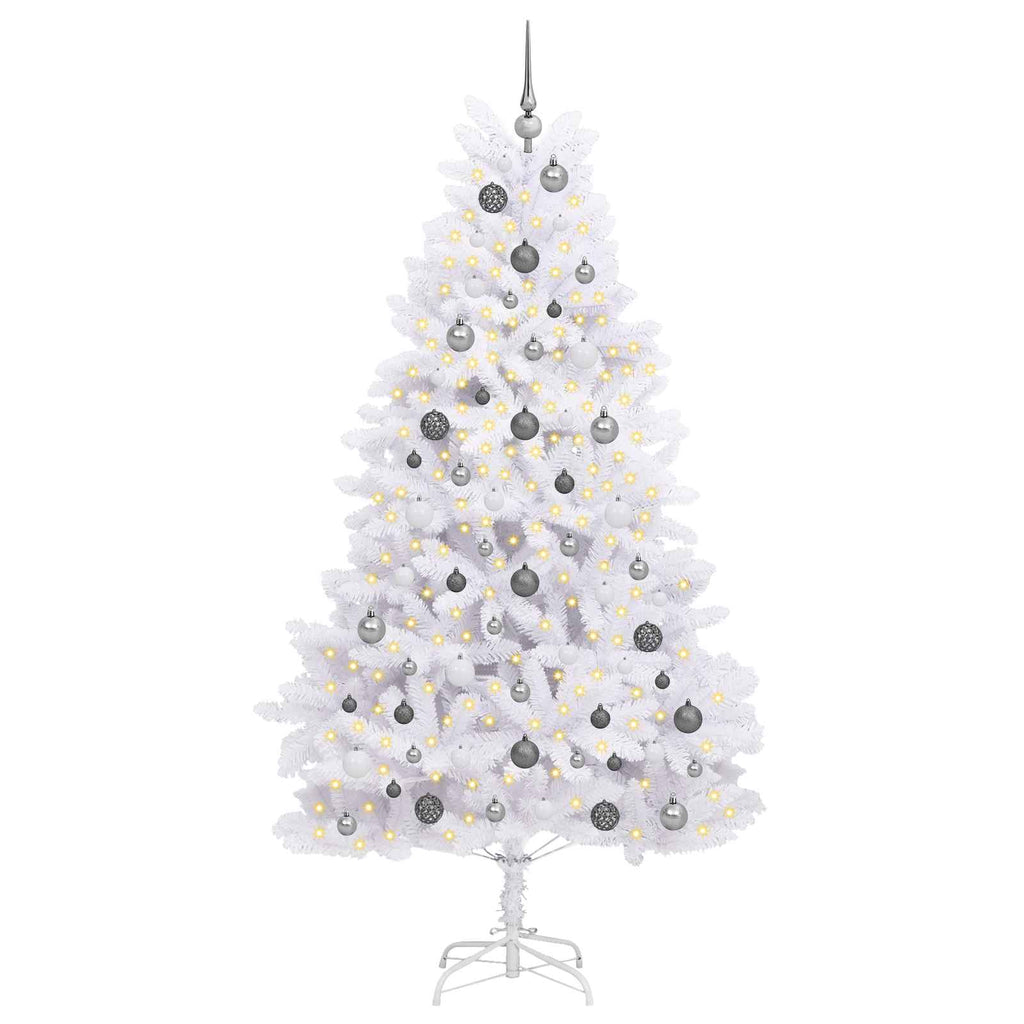 vidaXL Künstlicher Weihnachtsbaum Weiß 106 x 106 x 210 cm