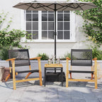 vidaXL Gartentisch Schwarz 38x38x42 cm Poly Rattan Akazienholz