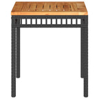 vidaXL Gartentisch Schwarz 38x38x42 cm Poly Rattan Akazienholz