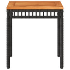 vidaXL Gartentisch Schwarz 38x38x42 cm Poly Rattan Akazienholz