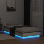 vidaXL Bettgestell mit LED-Leuchten Weiß 100x200 cm