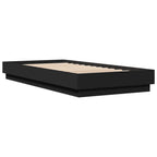 vidaXL Bettgestell mit LED Schwarz 100x200 cm