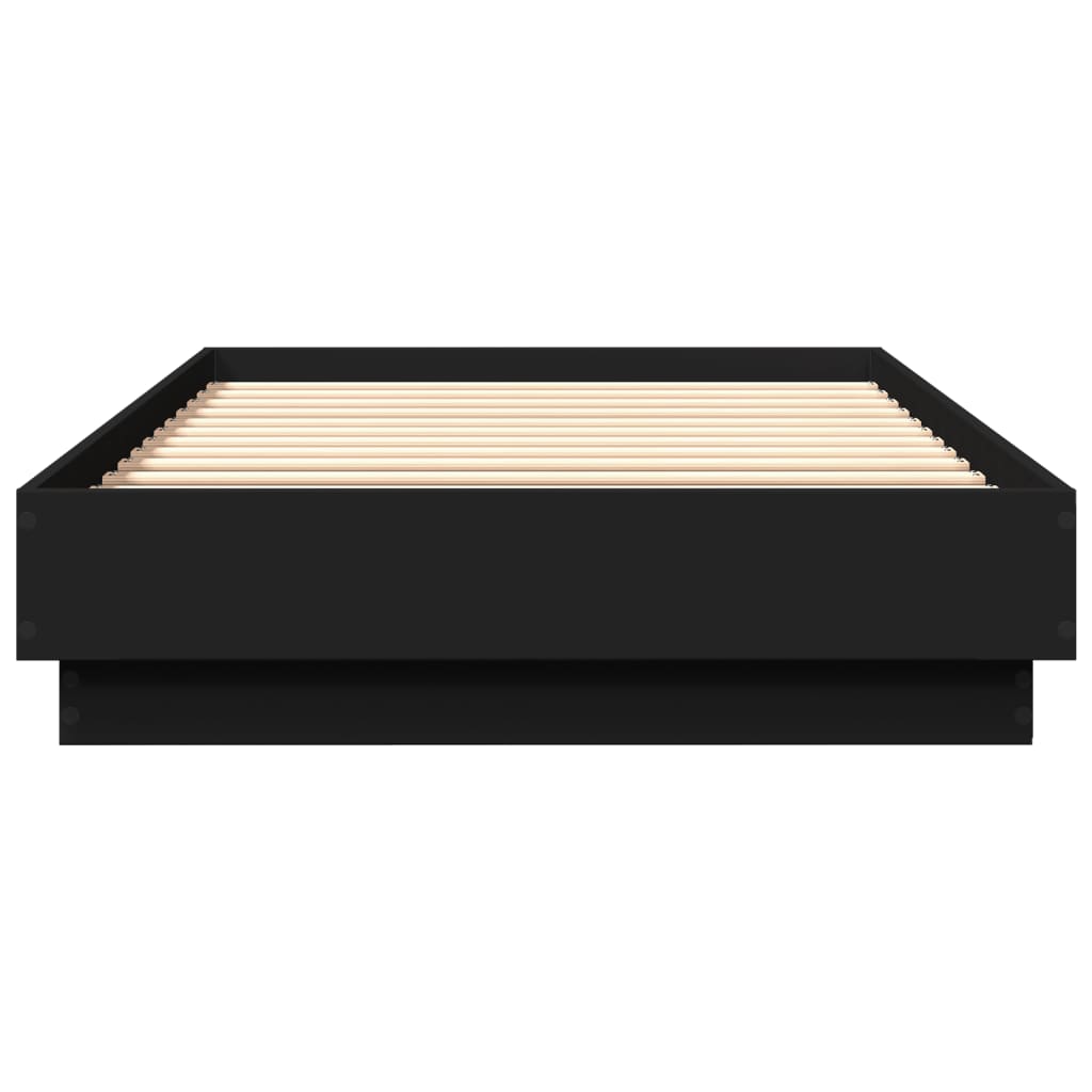 vidaXL Bettgestell mit LED Schwarz 100x200 cm