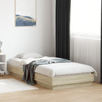 vidaXL Bettgestell LED Sonoma-Eiche 100x200 cm