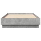 vidaXL Bettgestell mit LED Betongrau 75x190 cm