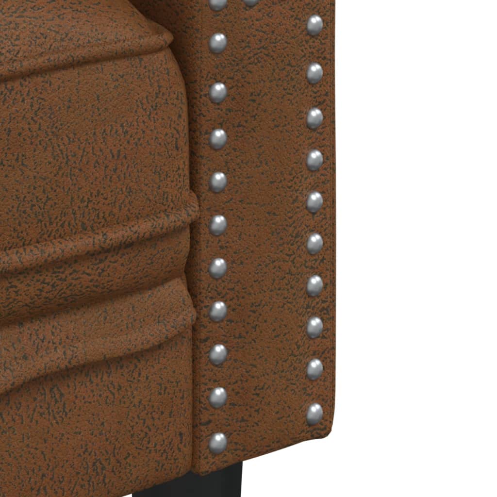 vidaXL 2-tlg. Chesterfield-Sofa-Set Braun Kunstleder Wildleder-Optik