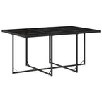 vidaXL 7-tlg. Garten-Essgruppe mit Kissen Schwarz Poly Rattan