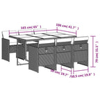 vidaXL 7-tlg. Garten-Essgruppe mit Kissen Beigemischung Poly Rattan