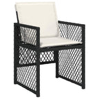 vidaXL 5-tlg. Garten-Essgruppe mit Kissen Schwarz Poly Rattan