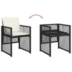 vidaXL 5-tlg. Garten-Essgruppe mit Kissen Schwarz Poly Rattan