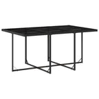 vidaXL 7-tlg. Garten-Essgruppe mit Kissen Schwarz Poly Rattan