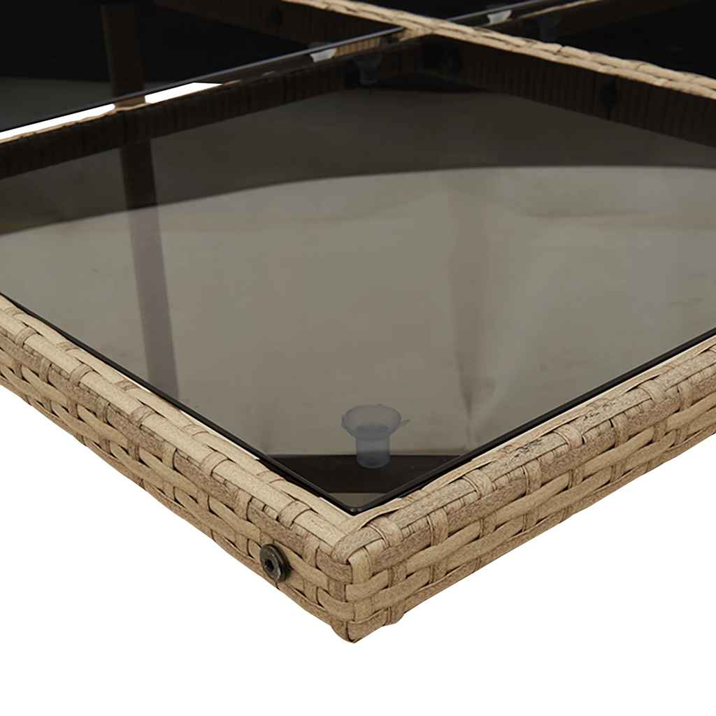 vidaXL 7-tlg. Garten-Essgruppe mit Kissen Beigemischung Poly Rattan