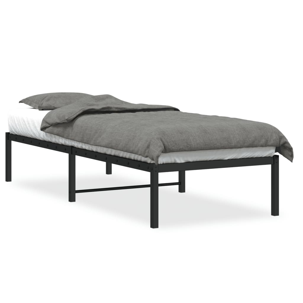 vidaXL Bettgestell Metall Schwarz 75x190 cm