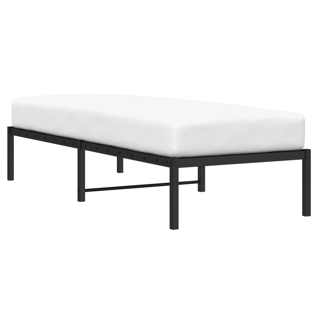 vidaXL Bettgestell Metall Schwarz 75x190 cm