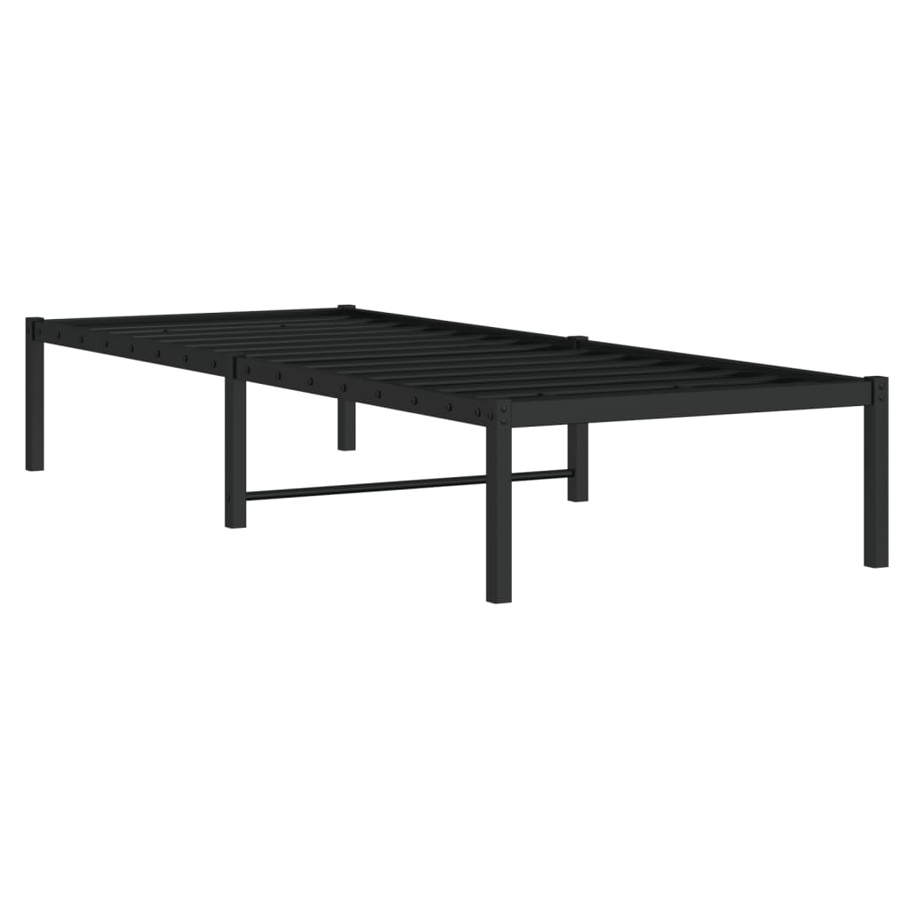 vidaXL Bettgestell Metall Schwarz 75x190 cm