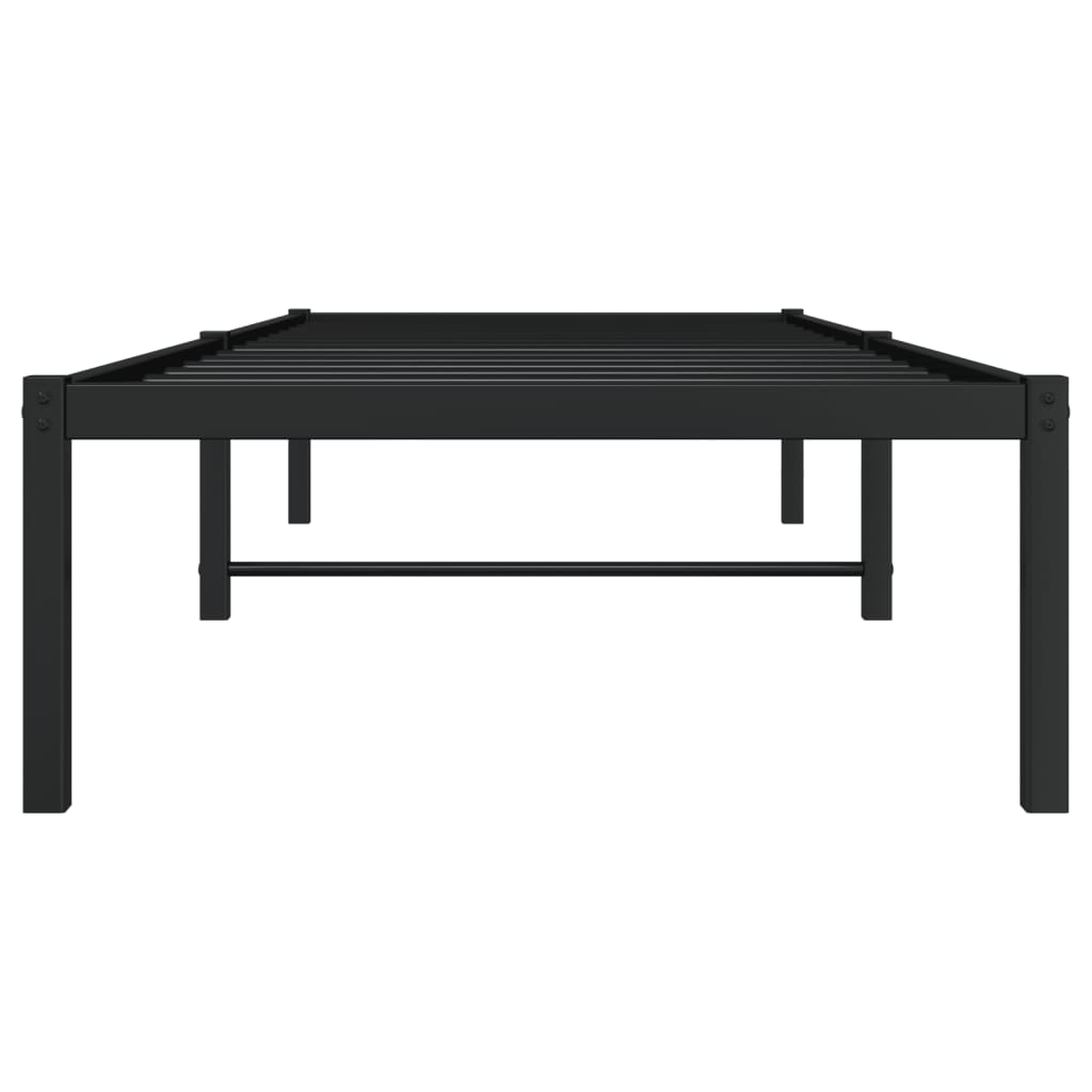 vidaXL Bettgestell Metall Schwarz 75x190 cm