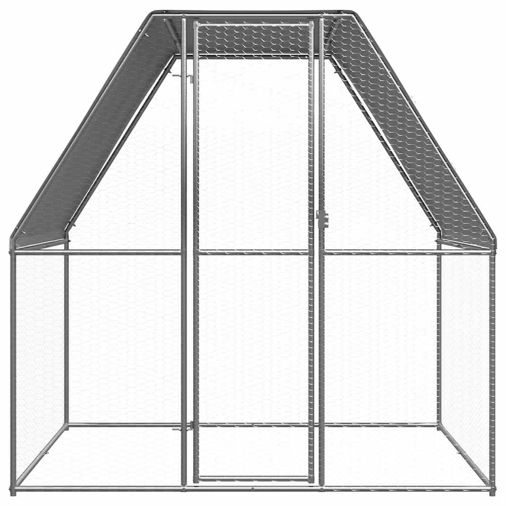 vidaXL Hühnerkäfig Silbern und Grau 2x2x2 m Verzinkter Stahl