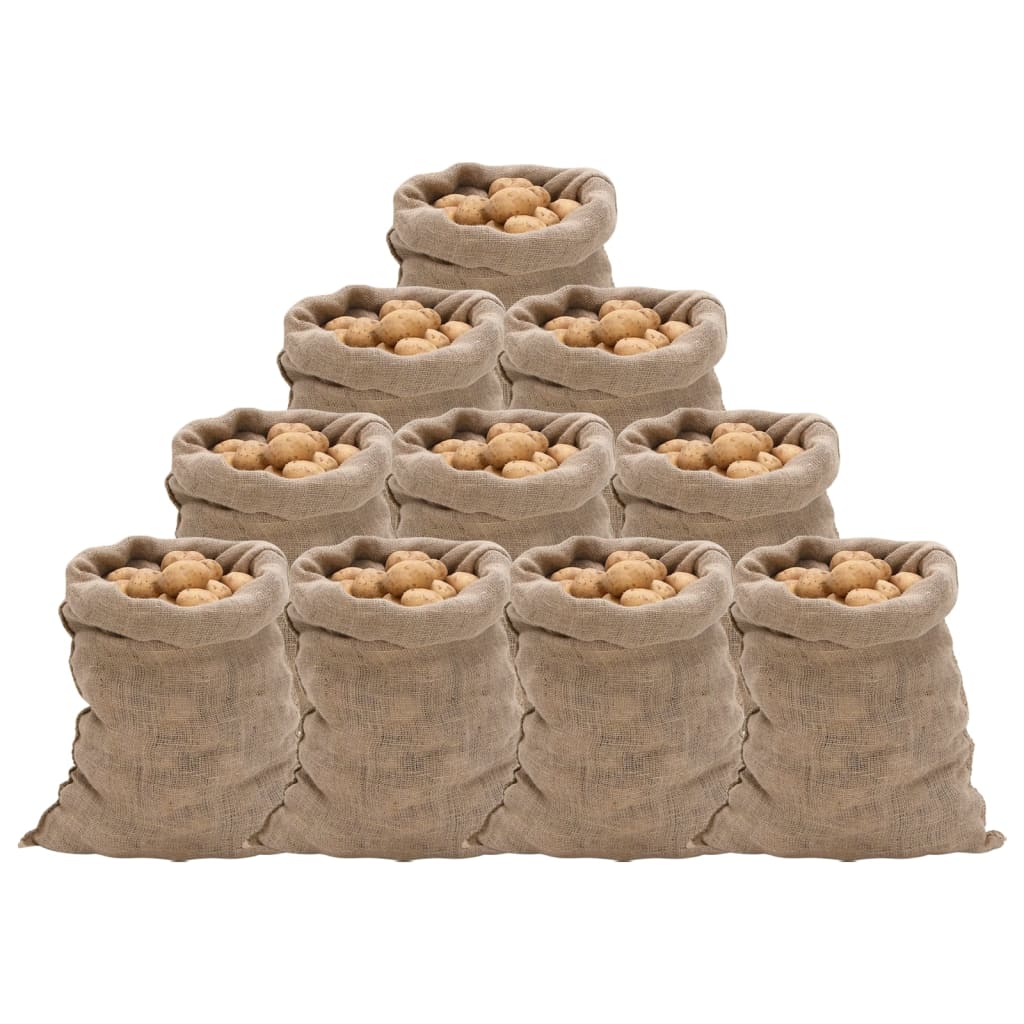 vidaXL Jutesäcke 10 Stk. 60x105 cm 100% Jute 220 g/m²