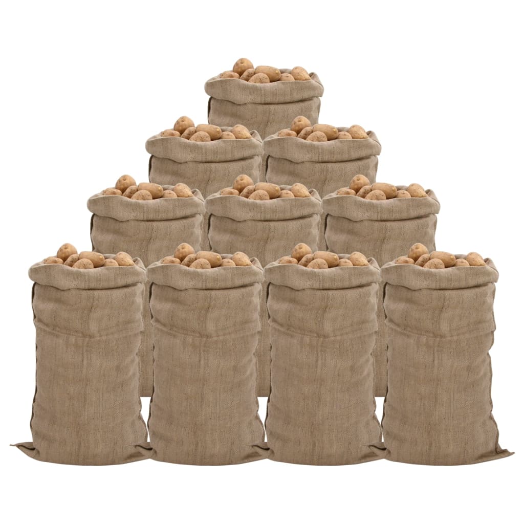 vidaXL Jutesäcke 10 Stück 65 x 135 cm 100 % Jute 340 g/m²