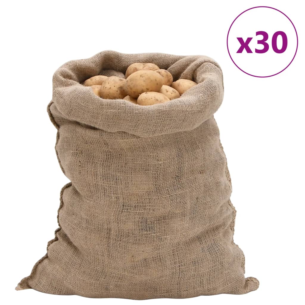 vidaXL Jutesäcke 30 Stk. 60x105 cm 100% Jute 220 g/m²