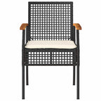vidaXL Gartenstühle mit Kissen 4 Stk. Schwarz Poly Rattan Akazienholz