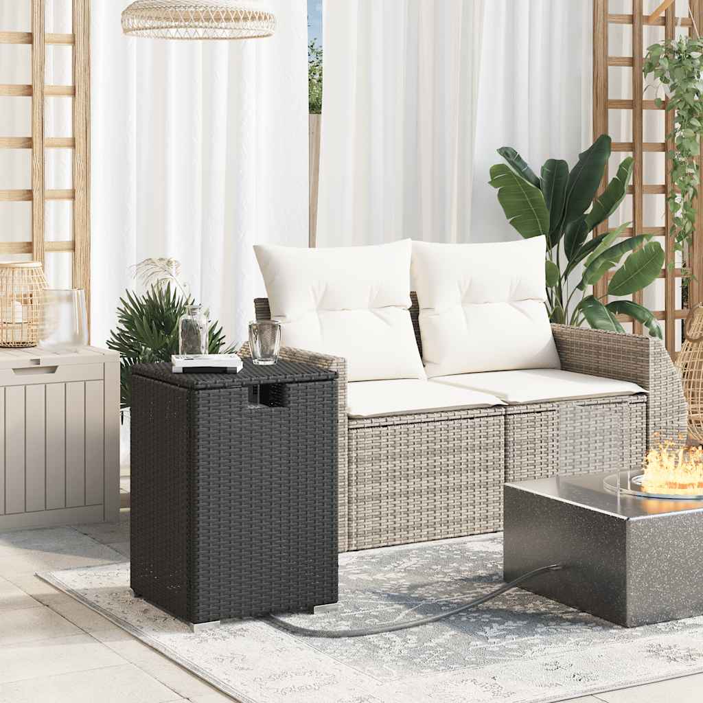 vidaXL Propan-Tank-Verstecktisch Schwarz 40x40x60 cm Poly Rattan